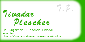 tivadar plescher business card
